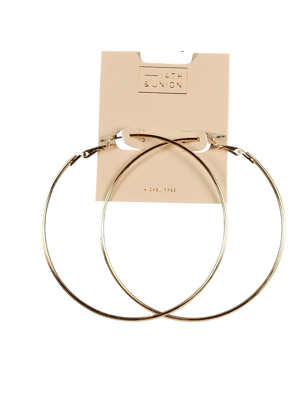 14th & Union Gold Tone Large Hoop Earrings Nickel Free New Nordstrom Rack 2.75"